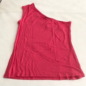 Bobeau One Shoulder Top Deep Coral Size L (Made In USA)